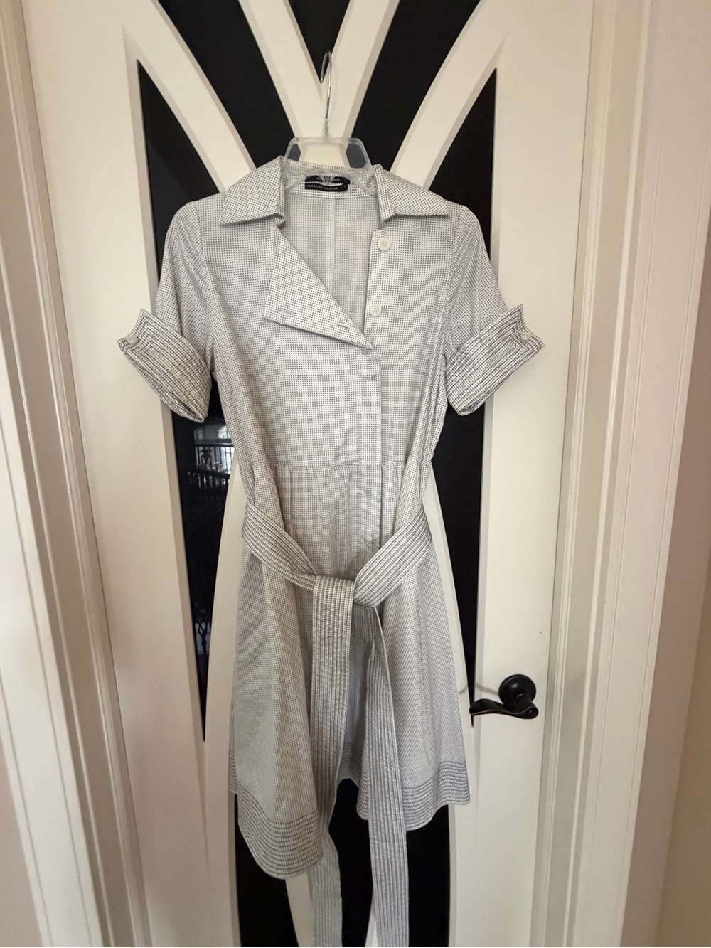 Club Monaco Light Gray Striped Shirt Dress